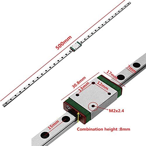 'Machifit 500mm Length MGN7 Linear Rail Guide with MGN7H Linear Rail Block CNC Tool'