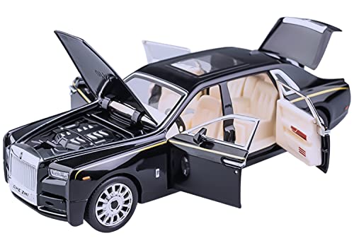 Arcadora 1/24 For Rolls-Royce Phantom Model Car,Zinc Alloy Pull Back Toy Diecast Toy Cars With Sound And Light Kids Boy Girl Gift #TOP5