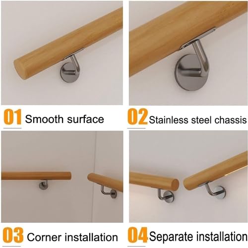 Rambarde escalier bois antidérapante sur mesure rampe intérieure - 8
