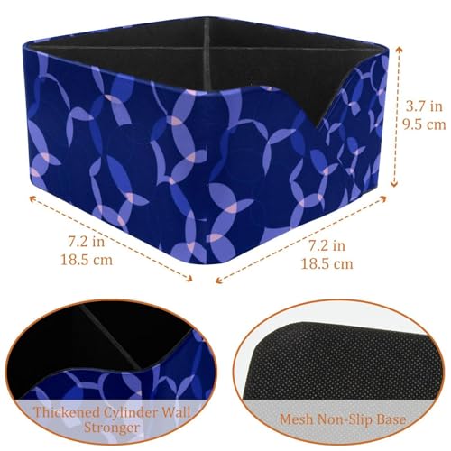 Porte-stylos rectangulaire bleu à motif géométrique circulaire