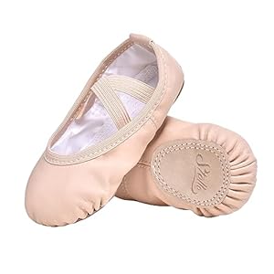Stelle Zapatillas de ballet para niñas, de cuero suave, de baile para bebé/niños pequeños/niños grandes