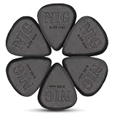 Kit 6 Palheta NIG 070mm Preta Delrin Média Guitarra Violão Baixo Cavaco Textura Antiderrapante Ataque Preciso