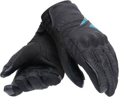 Dainese - Trento D-Dry® Gloves Wmn, Winter Motorradhandschuhe, wasserdicht, mit Knöchelschützern, Frau, Schwarz/Ozean Tiefe, L