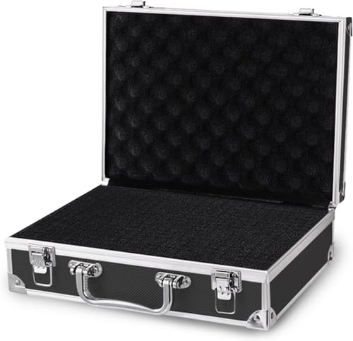 TerraShine アタッシュケース 30*21*10CM アルミツールケース 展示用箱 工具収納 防水保護 スポンジ ブロッククッション付き 貴重品/化粧品/工具収納用（ブラック）