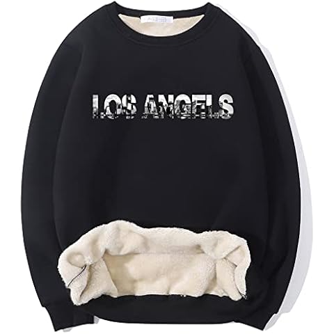 Gihuo Men's Graphic Sherpa Lined Sweatshirt Winter Warm Fleece Crewneck Pullover Sweatshirt, City, Small Cover