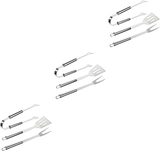 Housoutil 9 Pçs/Conjunto Garfo Para Churrasco Espátula Conjunto De Panelas De Acampamento Conjunto De Ferramentas Para Churrasco Em Aço Inoxidável Ferramentas Para Churrasco Em Aço