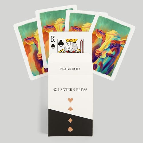 Baraja de cartas Lantern Press Cow, 52 piezas tamaño póker miniatura 6