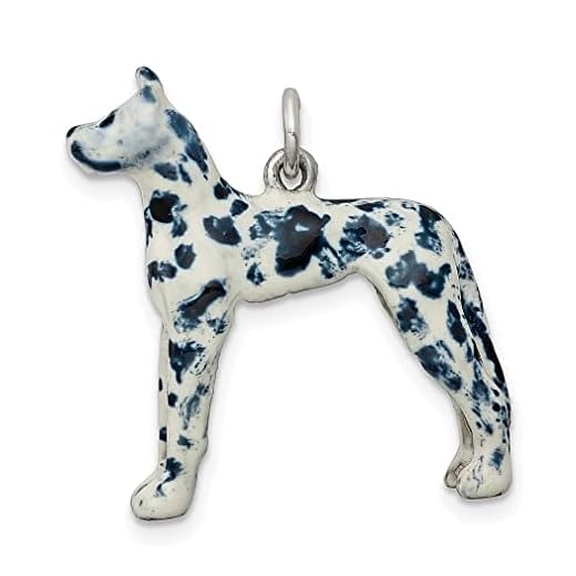 Colar de prata esterlina 925 esmaltado Dogue alemão pingente animal cachorro joias finas para mulheres presentes para ela, Prata esterlina