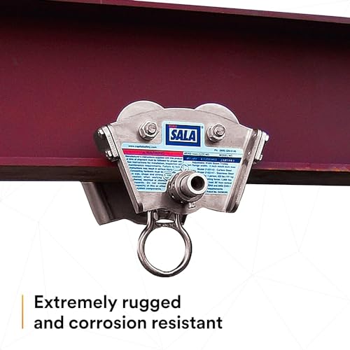 Image of 3M DBI-SALA 2103147 Anchorage Connector,Trolley, Stainless Steel, Fits 3 In To 8 In Wide I-Beams, Up To 11 /16 inch Thick, Gold