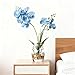 Jusdreen Artificial Blue Orchid in Glass Vase, Realistic Phalaenopsis Arrangement with Potting for Home Office Table Decor, 14.5 Inch Flower Centerpiece