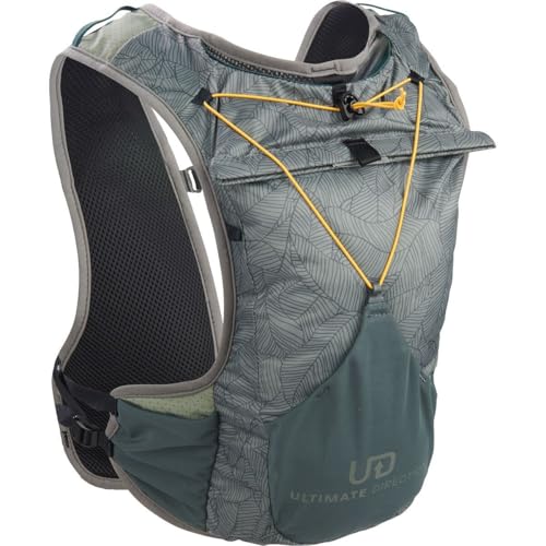 Ultimate Direction Highland Hydration Vest, Includes 1.5L Reservoir, Dedicated Phone Pocket, 10L Storage + Exterior Bungees, Adjustable Fit for Trail Running, MTB Rides, or Long Runs (Verdant, M/L)