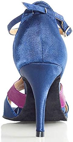 HROYL New Ballroom Dance Shoes women Latin Dance Sandles Women Tango Salsa Performance Weding Dance Shoes,YCL019-Blue -7.5,US7.5 | Image 3