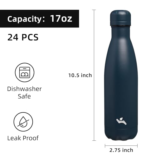 Image of Konokyo 24 Pack 17 oz Insulated Stainless Steel Water Bottle