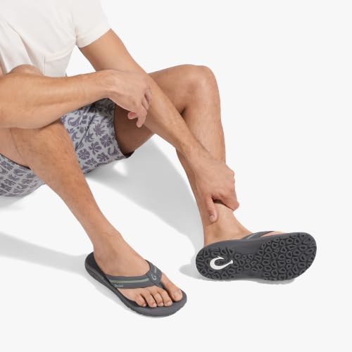 OluKai Ohana Palua Men's Water Friendly Sandals, Everyday Flip Flops, Arch Support & Comfort Fit, Lightweight & Durable, Enhanced Grip & Traction, Tradewind Grey/Seagreen, 10 - image 2
