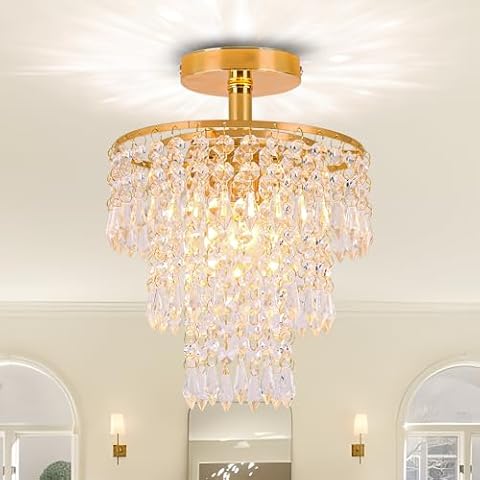 FRIXCHUR 3 Tiers Crystal Chandelier Light Cover