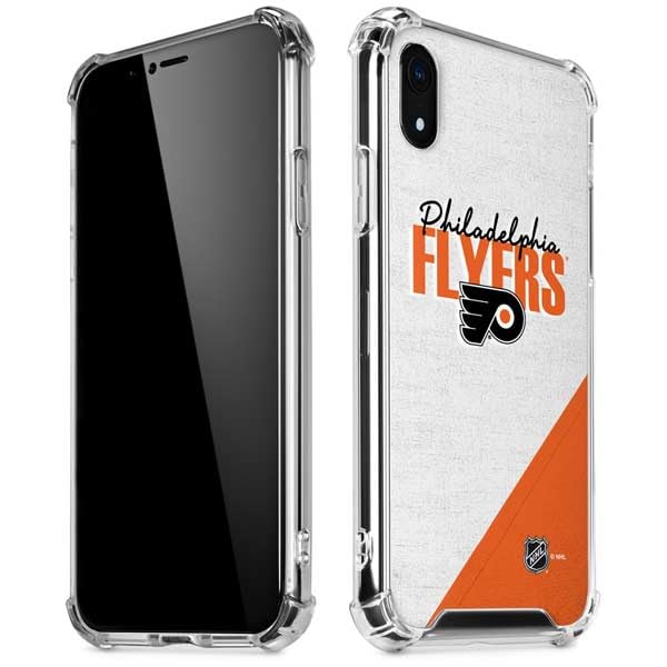 Skinit Clear Phone Case Compatible with iPhone XR - Officially Licensed NHL Philadelphia Flyers Script Design