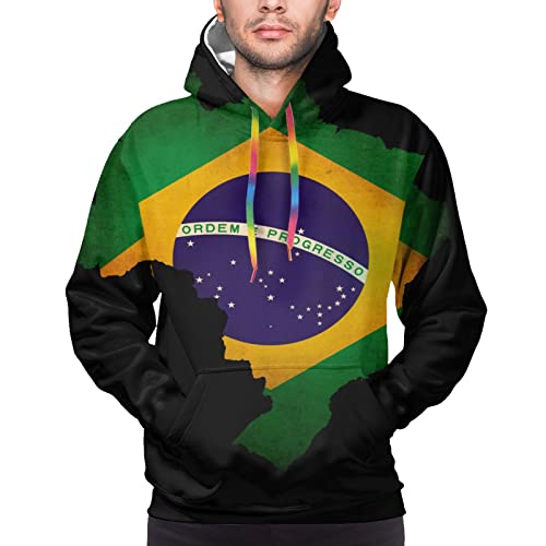 Sudadera abstracta con capucha para hombre de la bandera de Brasil Cover