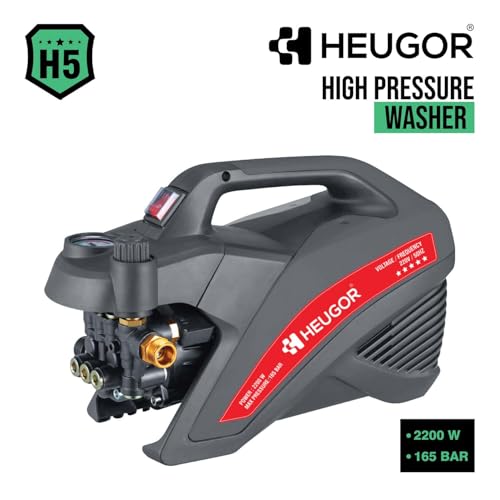 Image of H5 2200W High Pressure Car Washer, 165 Bar, 8.5L /Min, Induction Motor with Thermal Cutoff, 8M Steel-Reinforced Hose, Rotary Nozzle, Portable for Bike & Home Cleaning, 1-Year Warranty