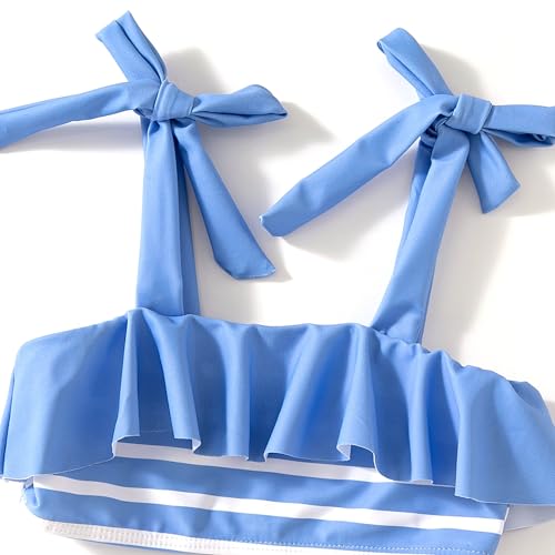 Image of ALISISTER Girls Swimsuit 3 Piece Bathing Suits Flounce Bikini Tankini Set Beach Swimwear with Cover Ups Skirt for 3-8 Years