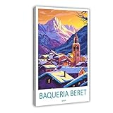 QOGDAF Baqueira Beret Travel España - Lienzo decorativo para pared, pinturas para sala de estar, dormitorio, decoración de 30 x 45 cm