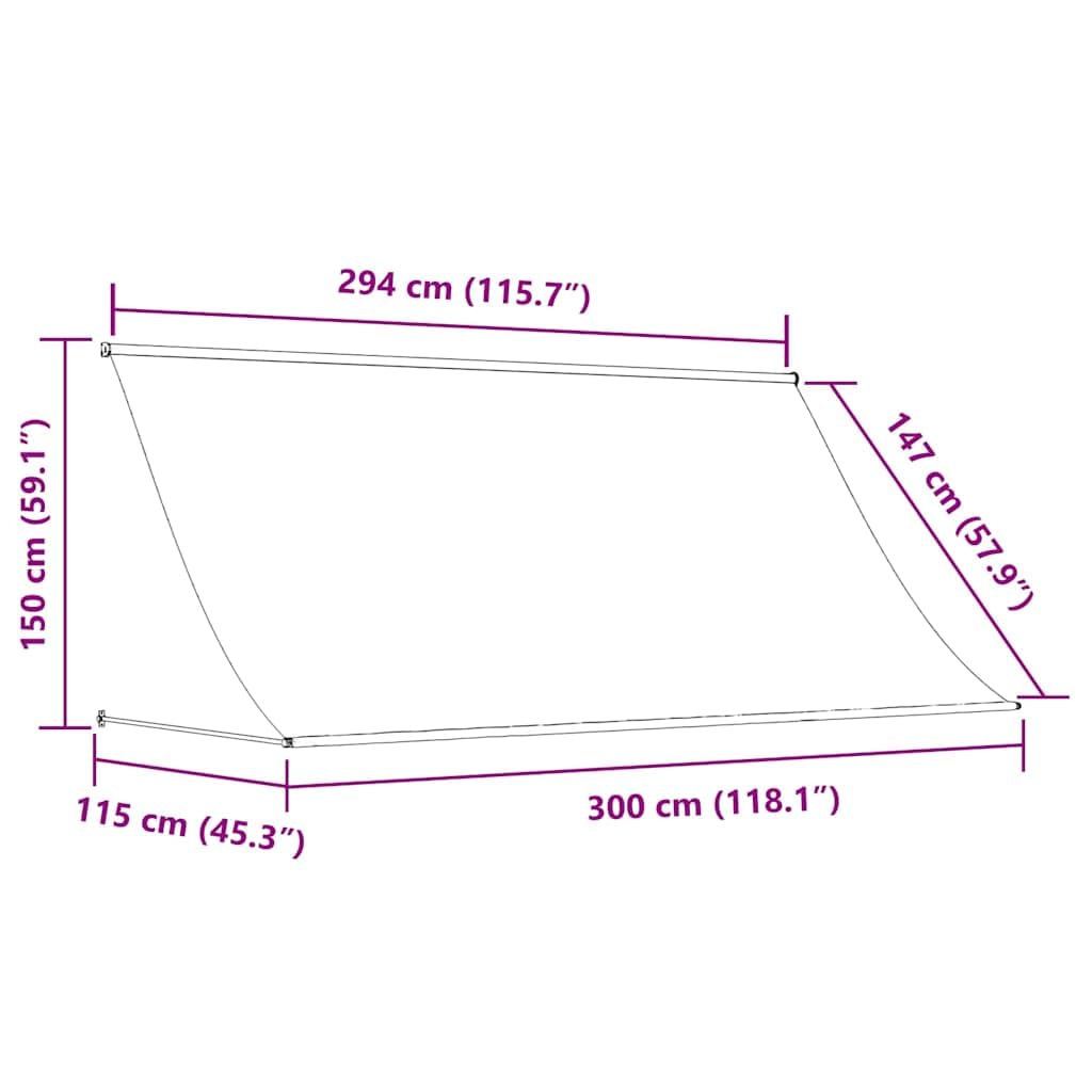 Markiza zwijana antracyt 300x150 cm, stalowa rama z tkaniną PA, montaż na ścianie, idealna na taras balkon patio