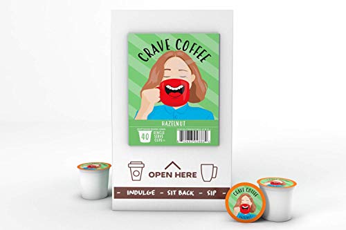 Image of Crave Beverages Flavored Pods Compatible with 2 K-Cup Brewers, Hazelnut, 40 Count