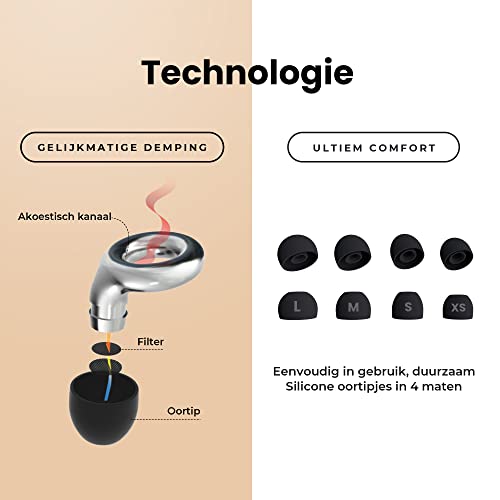 Loop Experience Oordoppen - Zachte, Herbruikbare Gehoorbescherming in Silicone + 8 Ear Tips in XS/S/M/L - 18dB Geluidsvermindering - voor Concerten, Muziek, Concentratie, Focus & Motorrijden - Zwart - Image 4