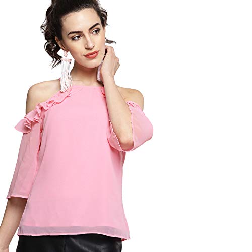 Image of Carlton London Women's Solid Regular Fit Blouse