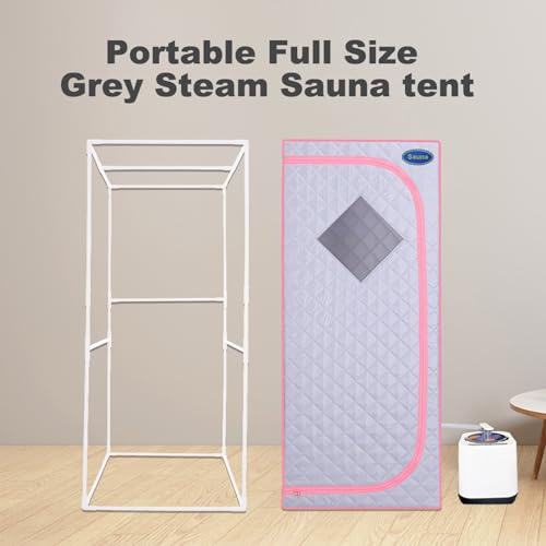 SPOFLYINN Portable Home Sauna Personal Spa Tent with Remote Controller Folding Chair Adjustable Gears Setting Safety Protection Indoor