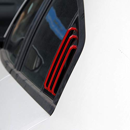 Image of Side Window Louvers Air Vent Scoop Shades Cover Blinds ABS for Dodge Charger 2011-2021 (Red line)