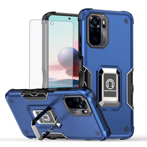 Coque Xiaomi Redmi Note 10 4G antichoc rigide avec protection écran verre trempé et anneau