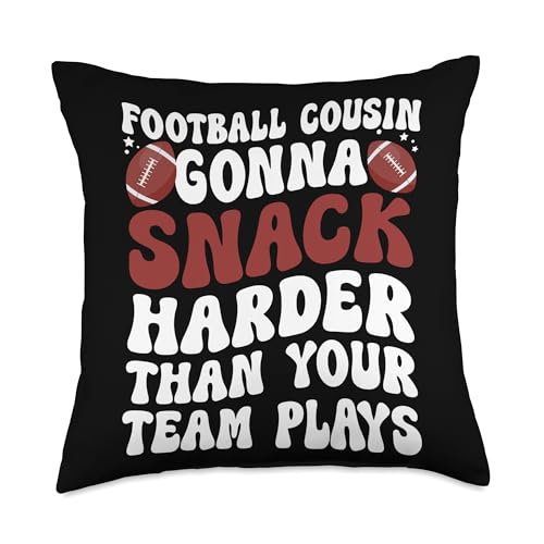 Groovy Football Cousin Of A Football Player Cousin Throw Pillow