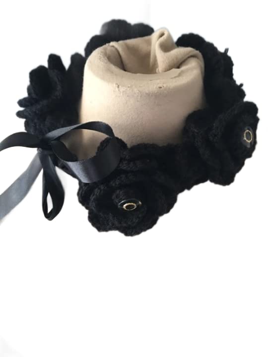 Tour de cou laine contre le froid glacial col noir tricoté main élégant et doux
