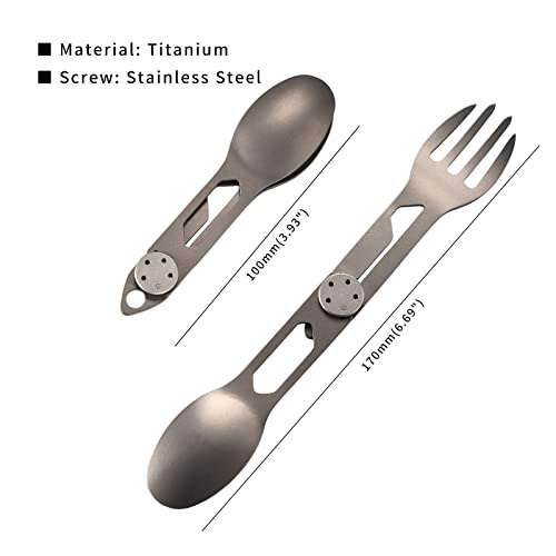 Cmb Made Knives Titanium 2 In 1 Folding Fork And Spoon Combo Lightweight Camping Utensil, Spork For Backpacking, Hiking, Outdoor Survival Cutlery Edc Tool Cmb-E01 #TOP1