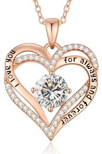 Image of CDE S925 Birthstone Heart Pendant Necklaces Jewelry Gifts for Wife