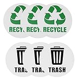 Papierkorb matt laminiert beschichteter PVC-Mülleimer-Aufkleber Lebendiger selbstklebender Recycling-Aufkleber für Dosen-Müllcontainer