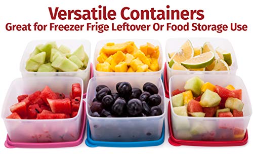 Image of Signoraware Freezer Fresh BPA Free Plastic Small Container | Airtight & Leakproof | Stackable & Durable | Freezer & Microwave Safe | Ideal for Leftover & Snacks (500ml x 6 | Set of 6 | Multicolour)