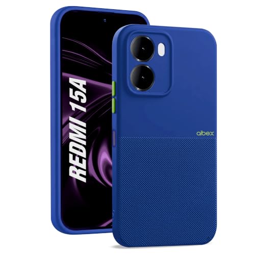 Image of AIBEX Premium Back Cover Case Compatible for Redmi 15A 5G | Scratch & Drop Tested Shockproof Matte Texture Case with Soft Microfibre Lining | Slim Fit Cover with Anti-Scratch Finish - Blue