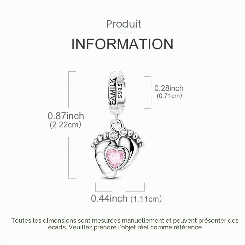 Charms Pendentif Amour Soeur Famille pour Femme Argent Sterling 925 Breloque Bracelets Collier Femme Pour Maman Voyage ou Anniversaire