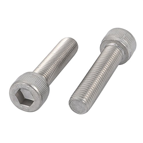 Sourcingmap M10x40mm 1.25mm Pitch 304 Stainless Steel Hex Socket Head Cap Screws Bolts 2pcs, Silver