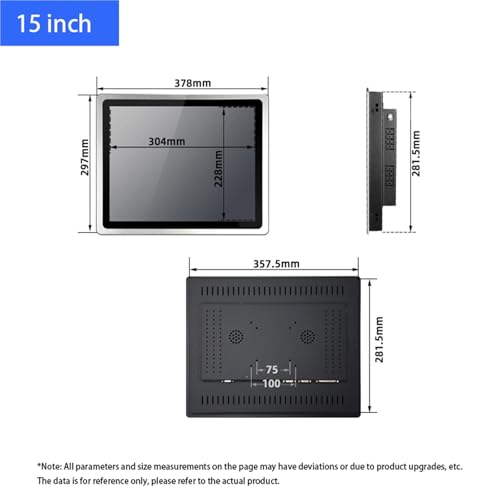 Image of 1pc 15 Inch Industrial Monitor VGA HDMI DVI USB with Capacitive Touch Screen Waterproof and Dustproof Tablet Display 1024 * 768(VGA DVI)