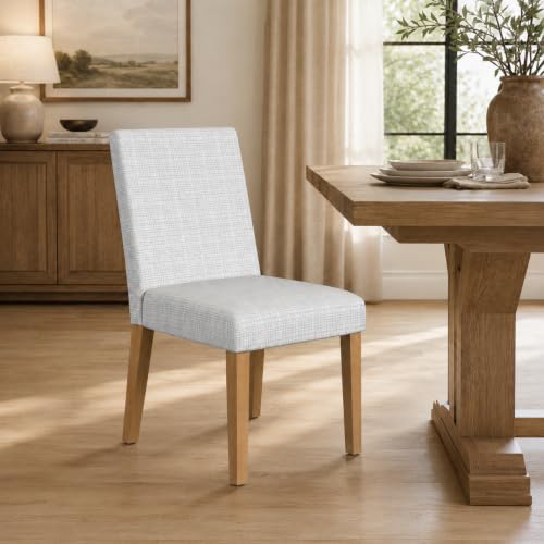 Image of HomePop Classic Parsons Dining Chair - Cream Mini Grid Pattern (Single Pack)