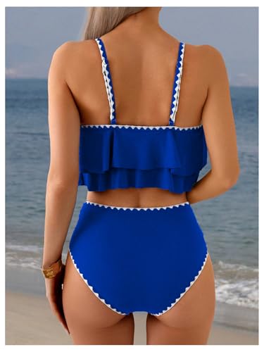 SHENHE Women's High Waisted Tankini Swimsuit Ruffle Flounce Tummy Control 2 Piece Bathing Suit2