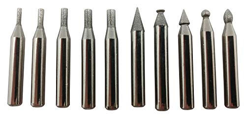 Timco Tools 10-PC Diamond Burr Set - 1/4” Shanks, 150 Grit | Die
