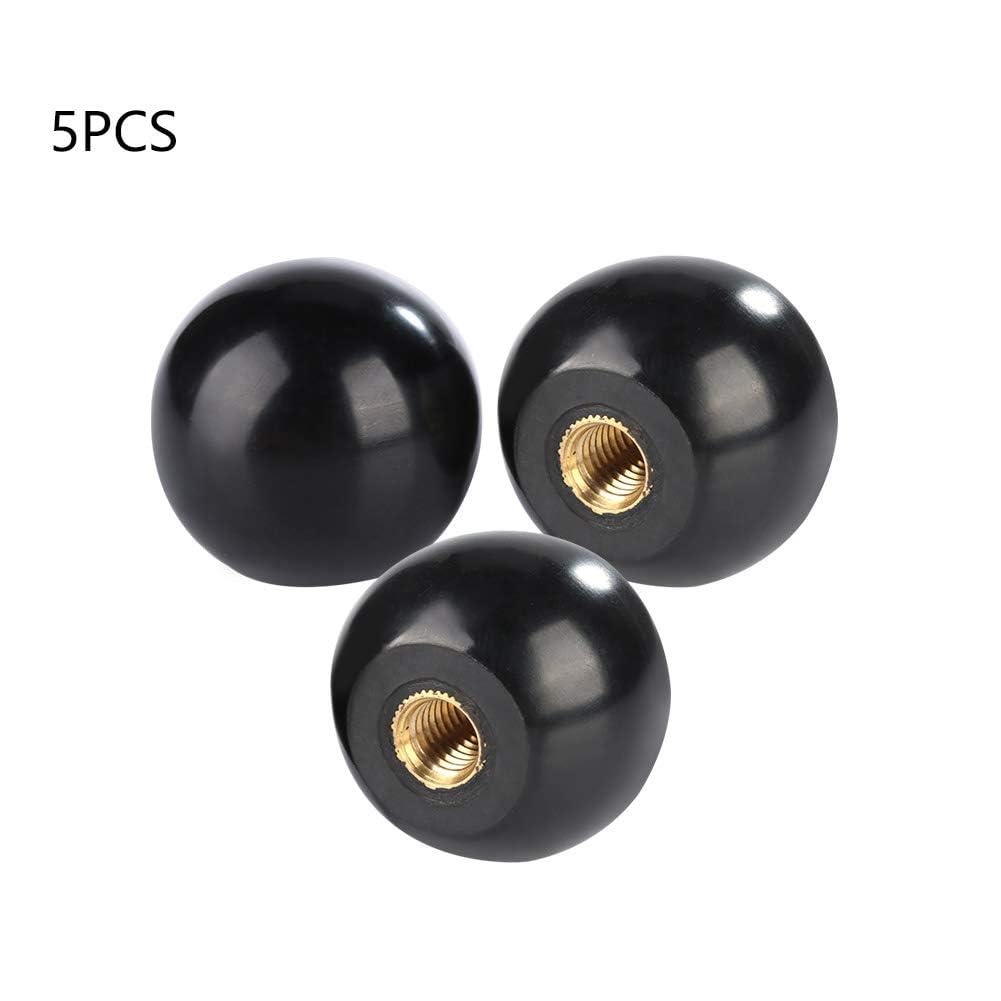 5Pcs Black Ball Lever Knob Copper Insert Machine Tool Replacement