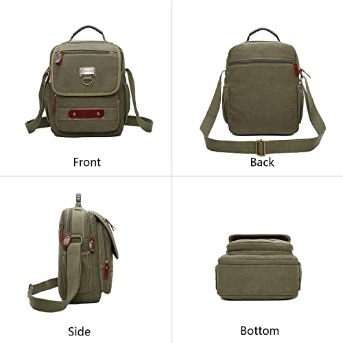 Man Small Canvas Messenger Bag Man Purse Shoulder Bag Crossbody Bag With Water Bottle Pocket 12 Inch3