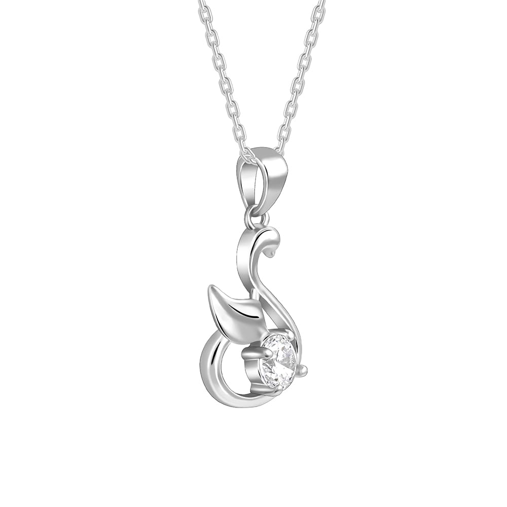 925 Silver Zircon Swan Pendant with Link Chain | Gifts for Girlfriend, Gifts for Women and Girls |With Certificate of Authenticity and 925 Stamp | 6 Month Warranty*-image-20