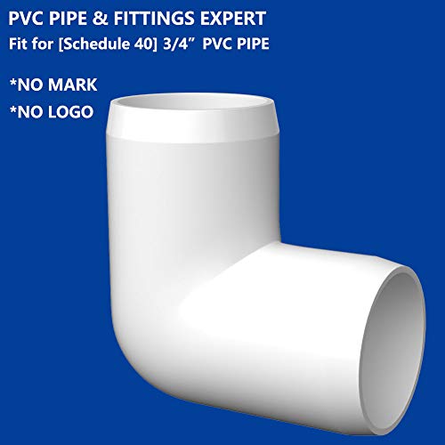 letsFix PVC Elbow Fittings 3/4\", Tee/Cross/45 Degree Elbow/90 Degree Elbow for SCH40 3/4\" PVC Pipe - Build Heavy Duty PVC Furniture, Plumbing Projects Available, White [Pack of 10] - Thumbnail 4
