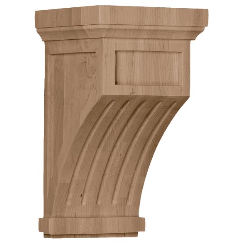 Ekena Millwork COR07X07X13FLMA 7-Inch W x 7 1/2-Inch D x 13-Inch H Fluted Mission Corbel, Maple