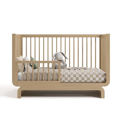 Storkcraft Santorini Deluxe 5-in-1 Convertible Crib with Bonus Toddler Guardrail (Driftwood) – GREENGUARD Gold Certified, Toddler Guardrail Included in Box, Fits Standard Crib Mattress - Image 12